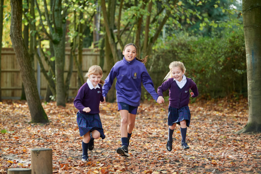 Students playing outside