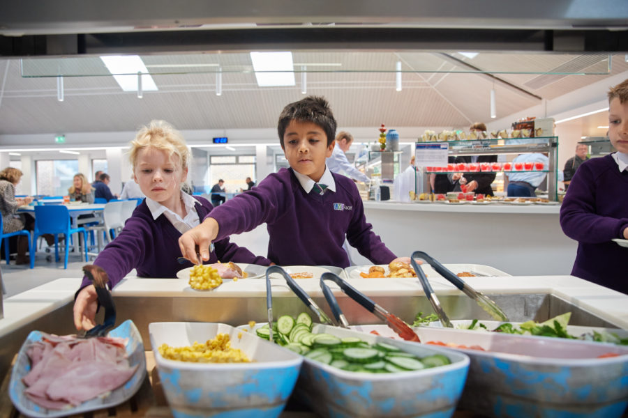 students at the dining hall