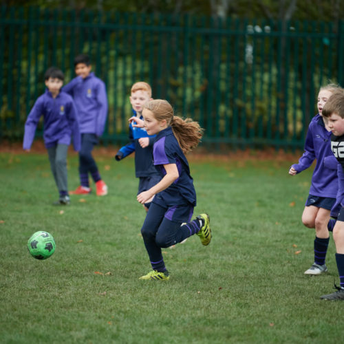 Children playing football