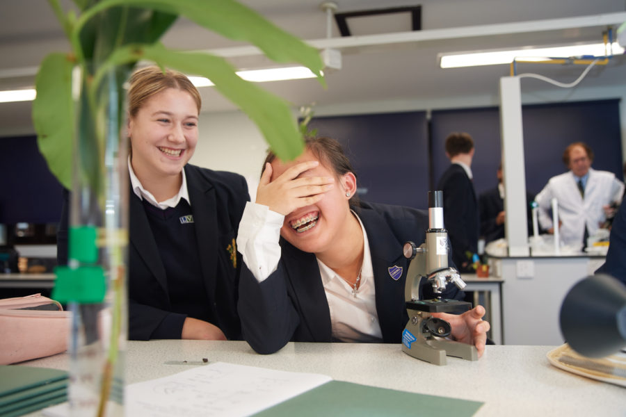 students in the science lab