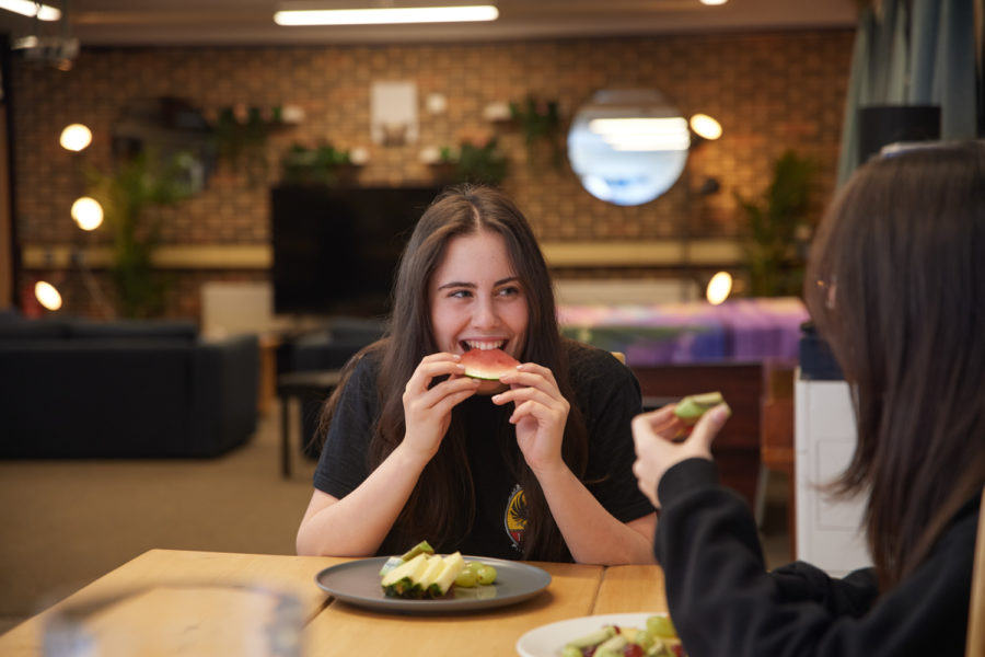 Students eating