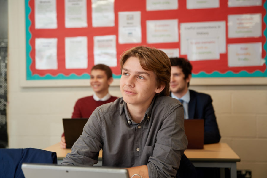 Sixth form student in a lesson