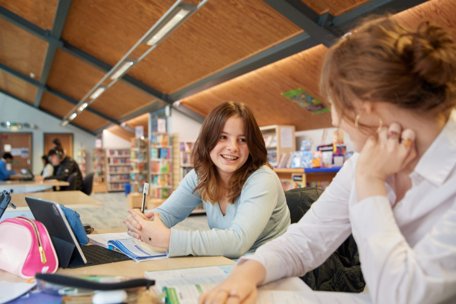 Sixth form students in library