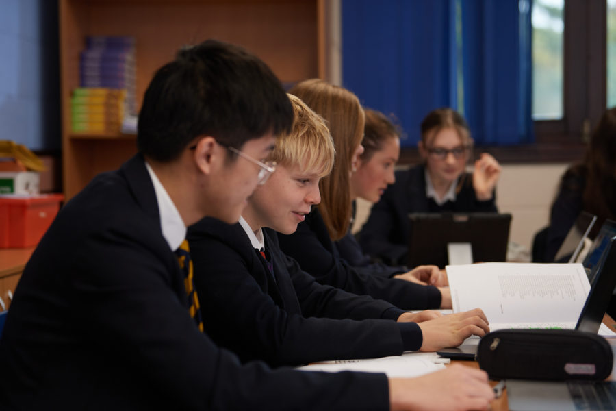 senior school students in the classroom