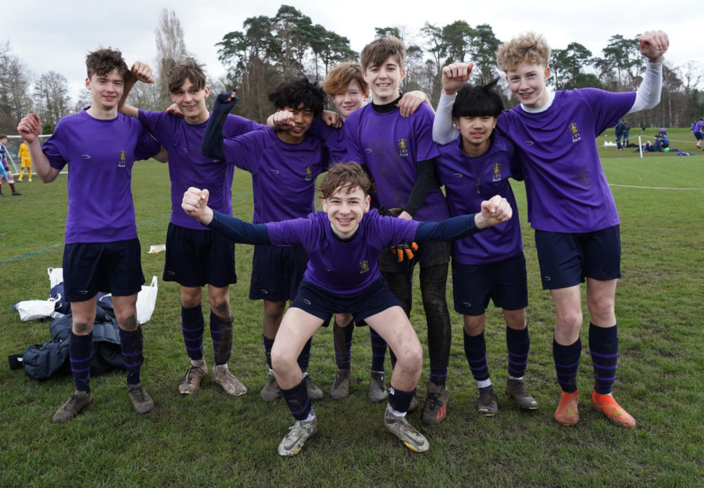 LVS football team celebrating