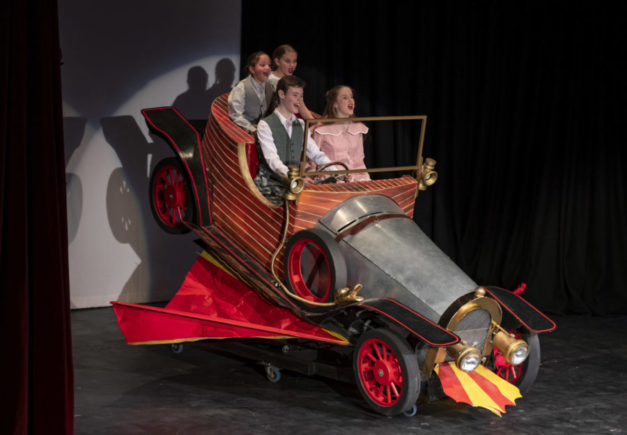 Students performing in the school production of Chitty Chitty Bang Bang