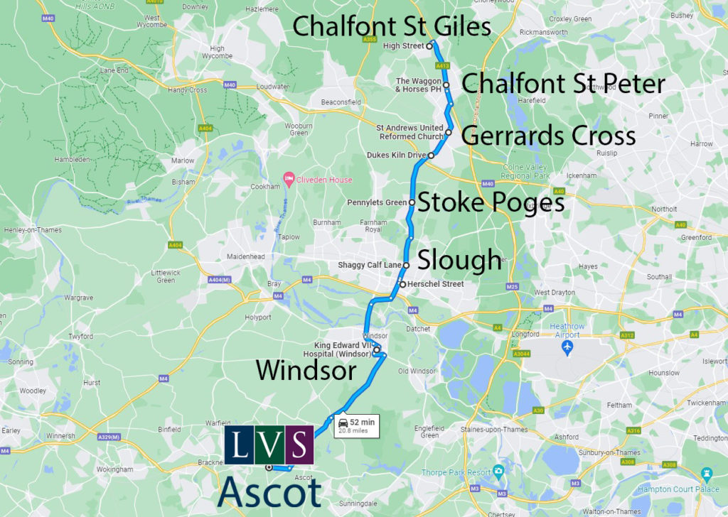 Map of Chalfont Bus Route