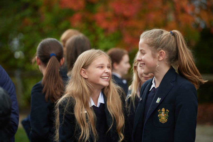 two senior school students