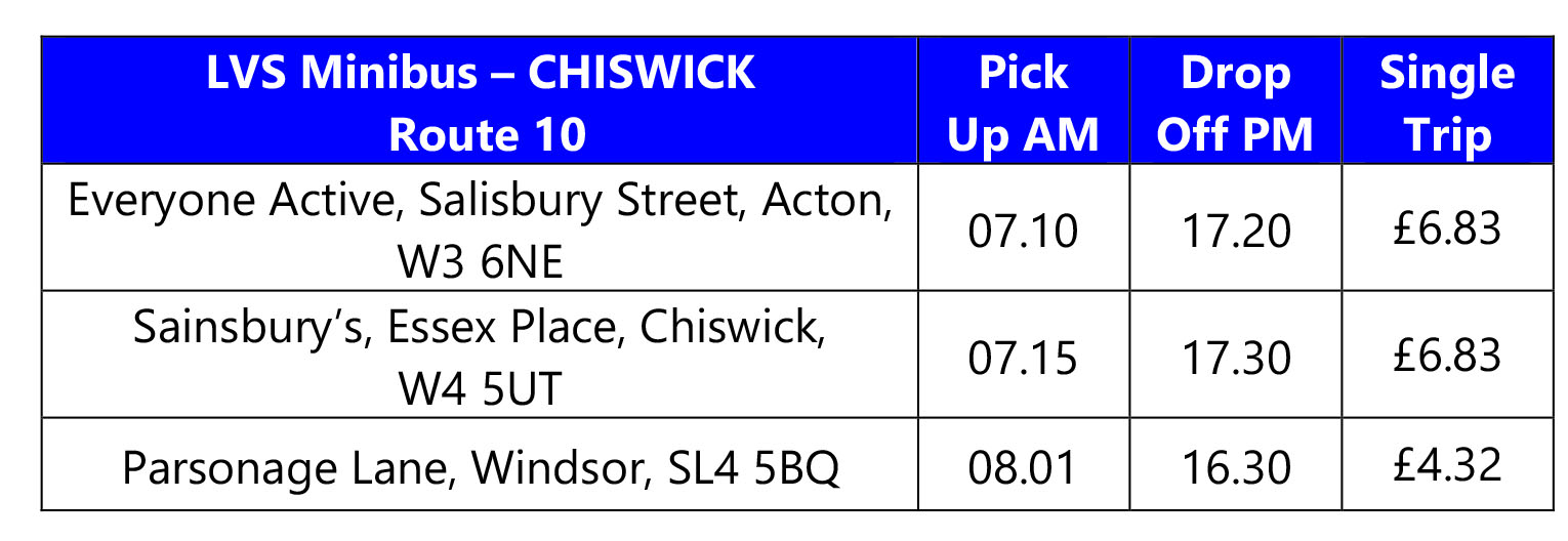 lvs ascot bus route