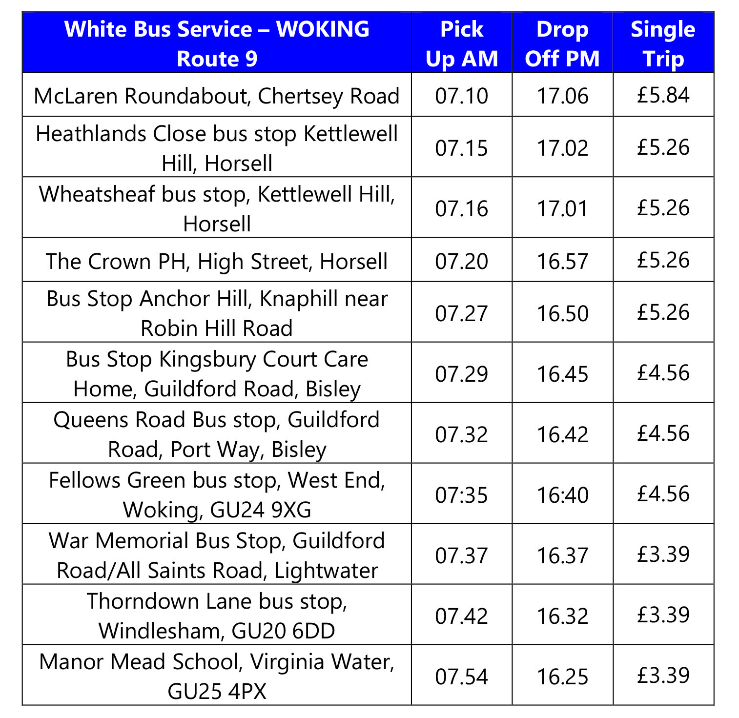 lvs ascot bus route