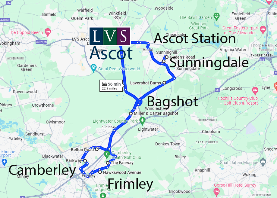 bagshot route updated