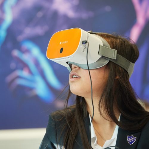 LVS Ascot girl with headset on